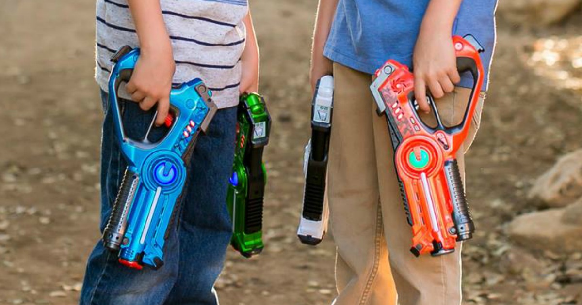 Four Interactive Laser Tag Blaster Vest Sets Just 64 99 Shipped Regularly 200 - laser gun pack roblox