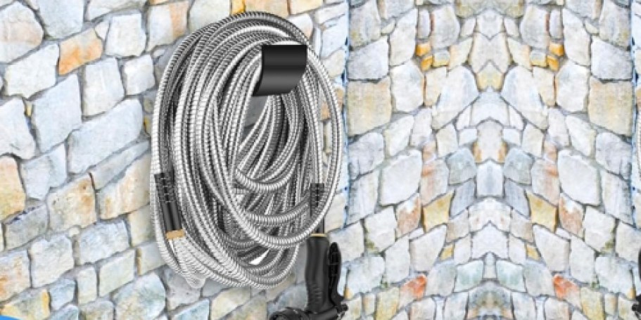 Stainless Steel 50′ Garden Hose w/ Nozzle Just $31.99 Shipped for Amazon Prime Members