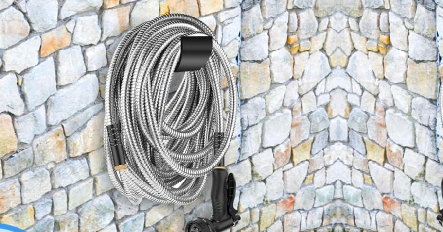 Stainless Steel 50′ Garden Hose w/ Nozzle Just $19 Shipped for Amazon Prime Members