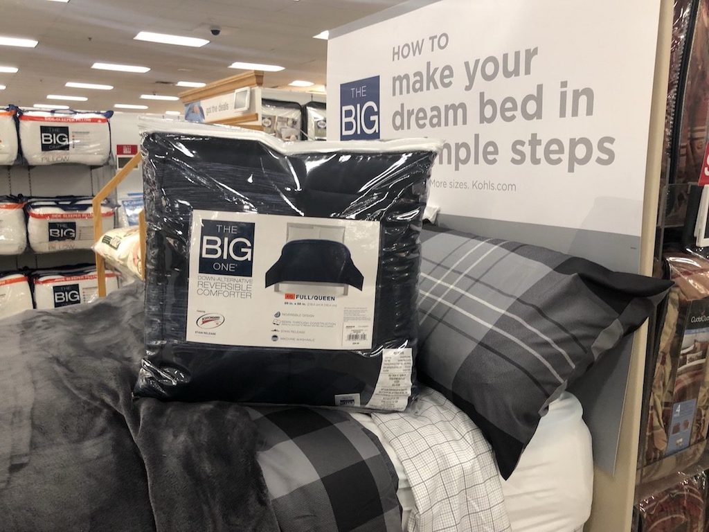 The Big One Comforter on bed at Kohl's