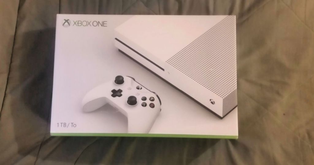 xbox one box with white xbox one s 1tb with white controller