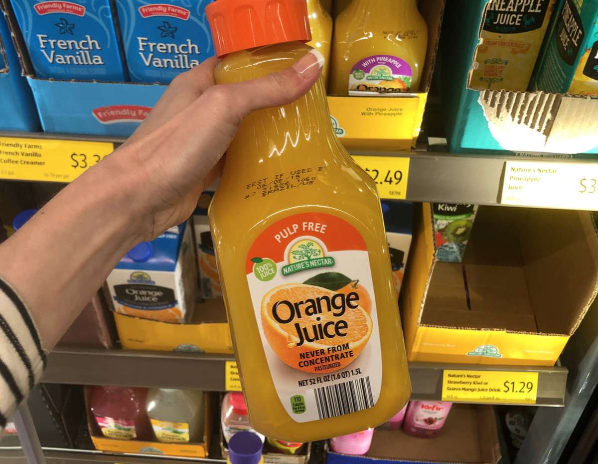 pulp-free orange juice Aldi