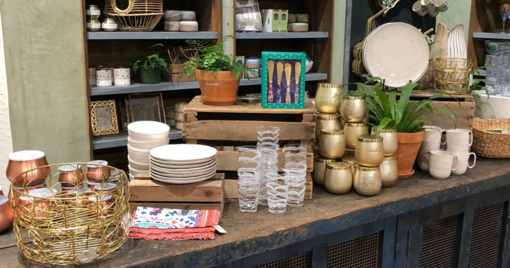 Display of Anthropologie household products