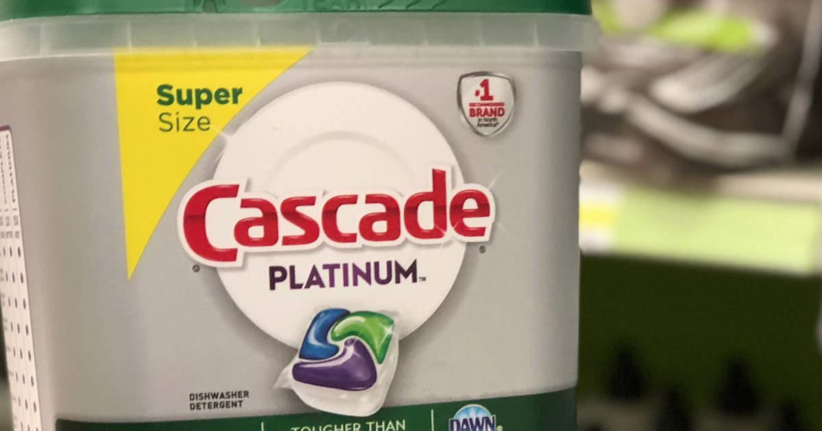 Cascade Platinum ActionPacs close up in retail store