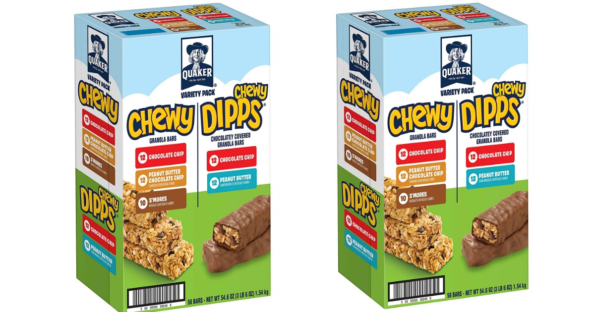 Amazon Quaker Chewy Granola Bars & Dipps 58Count Variety Pack Only 7