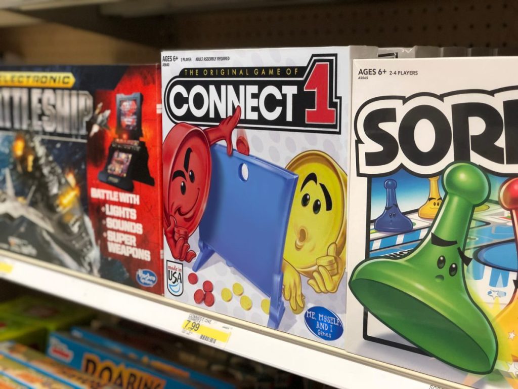 connect one board game on store shelf