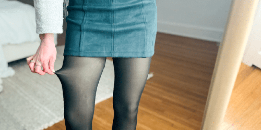 Fleece-Lined Tights Just $6.49 on Amazon (Looks Like Pantyhose, But Warmer!)