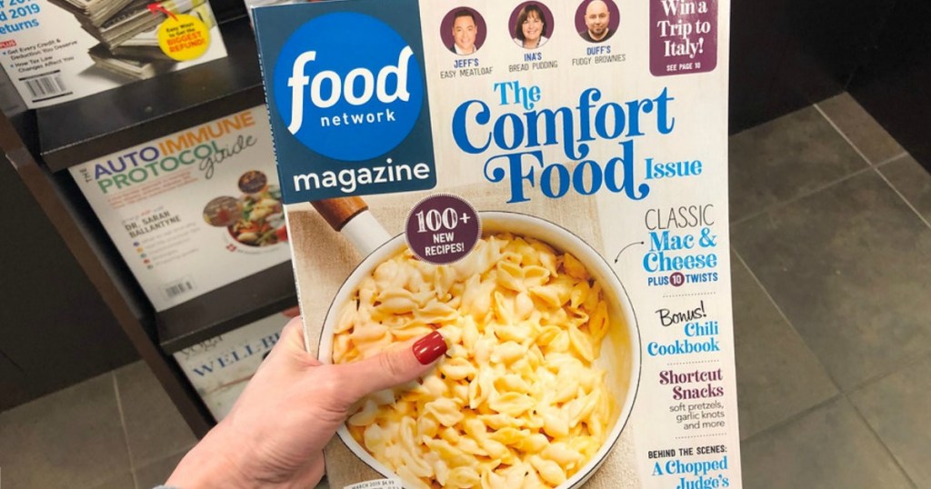 hand holding food network magazine