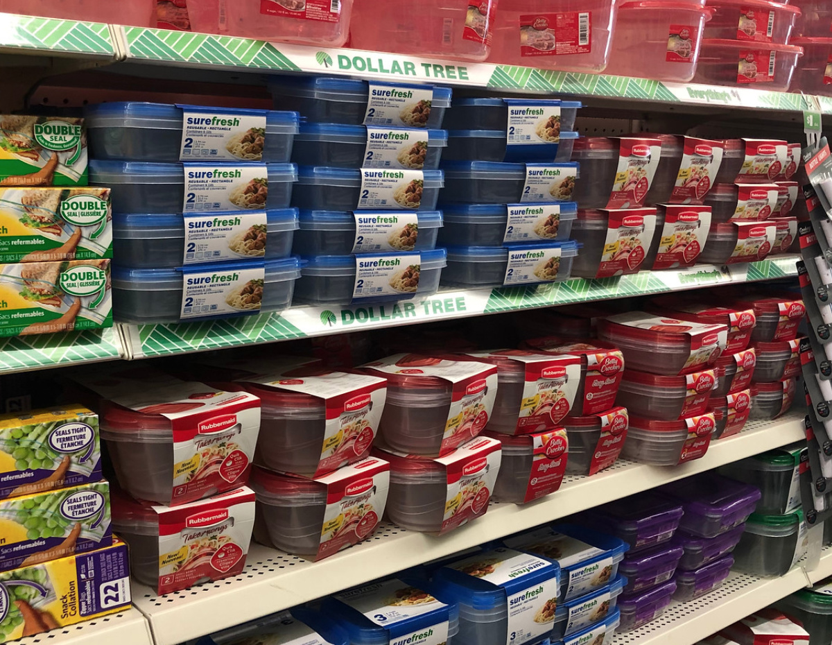 food storage containers at Dollar Tree