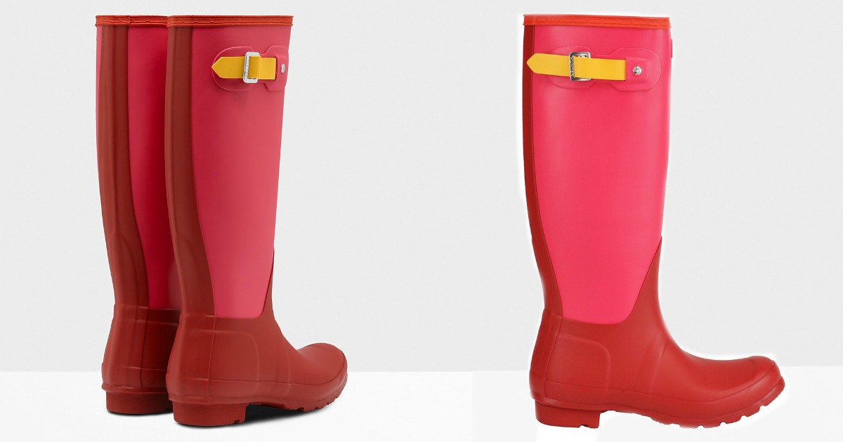 Hunter Women s Original Colorblock Tall Rain Boots Just 69.99 Shipped