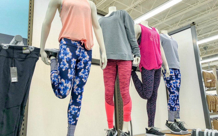womens old navy active wear on display in a store