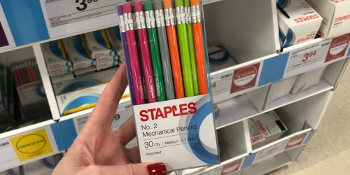 Staples Mechanical Pencils 30-Count Possibly Only $1 + More