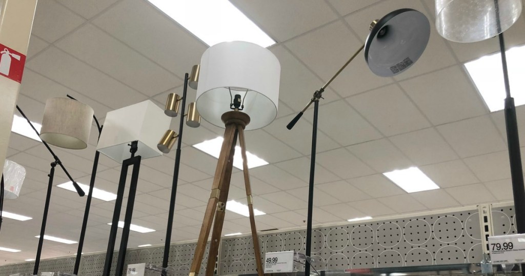 floor lamps on display at Target
