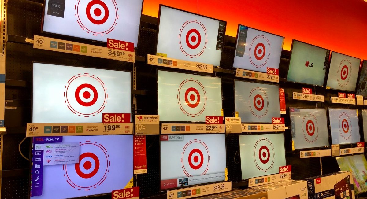 tv's on display at target