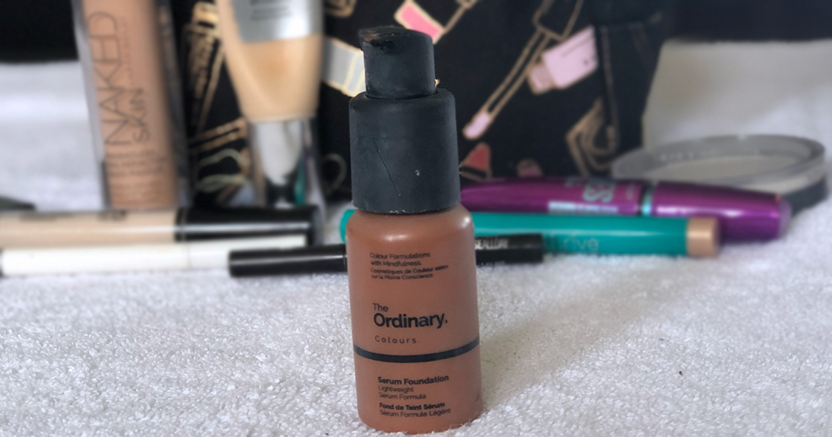 emily's makeup bag — the ordinary colours foundation