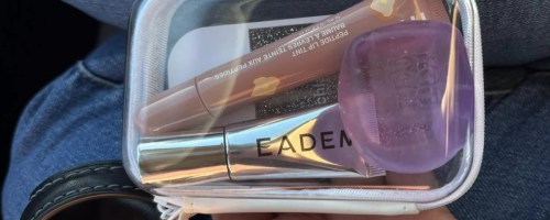 up&up Mini Hard Sided Keychain Case full of beauty products