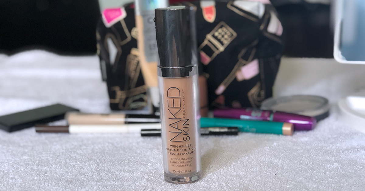emily's makeup bag — urban decay naked skin foundation
