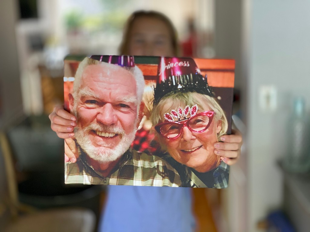 walgreens photo canvas held by girl