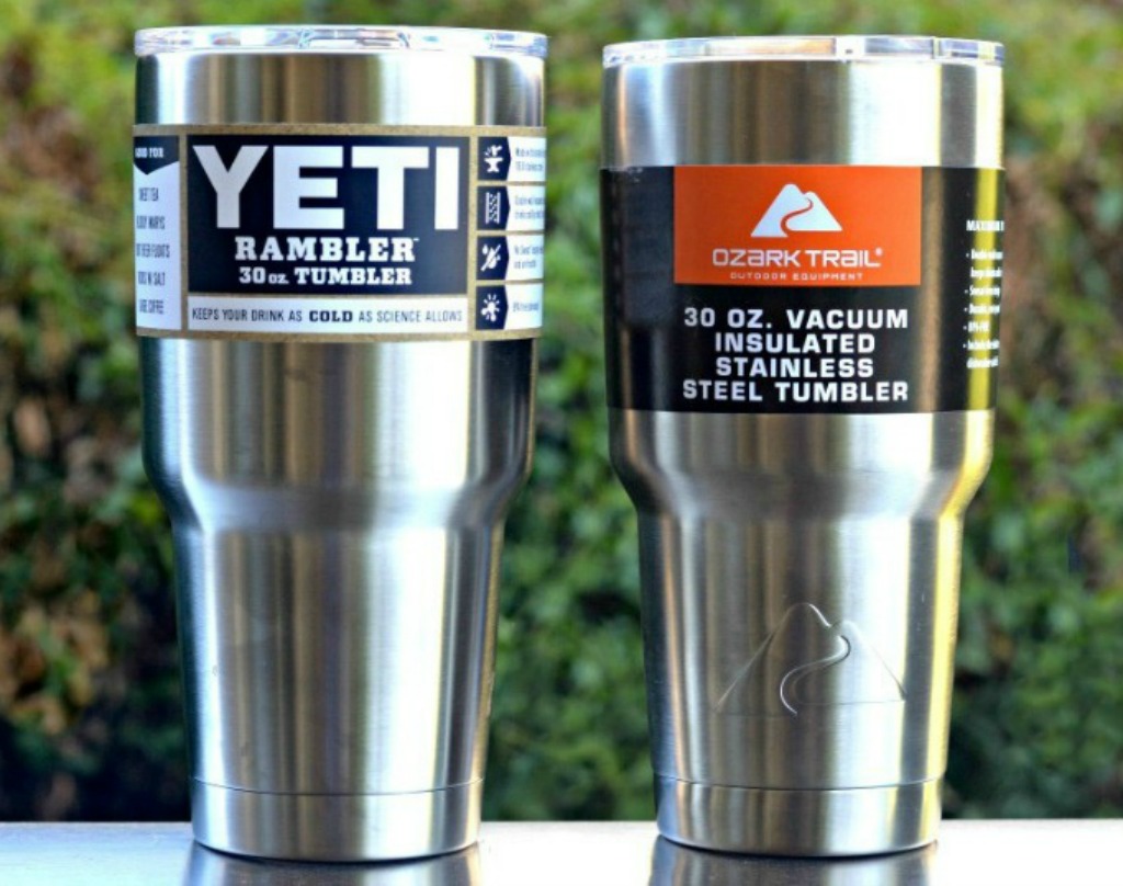 Yeti and Ozark Trail tumblers next to each other