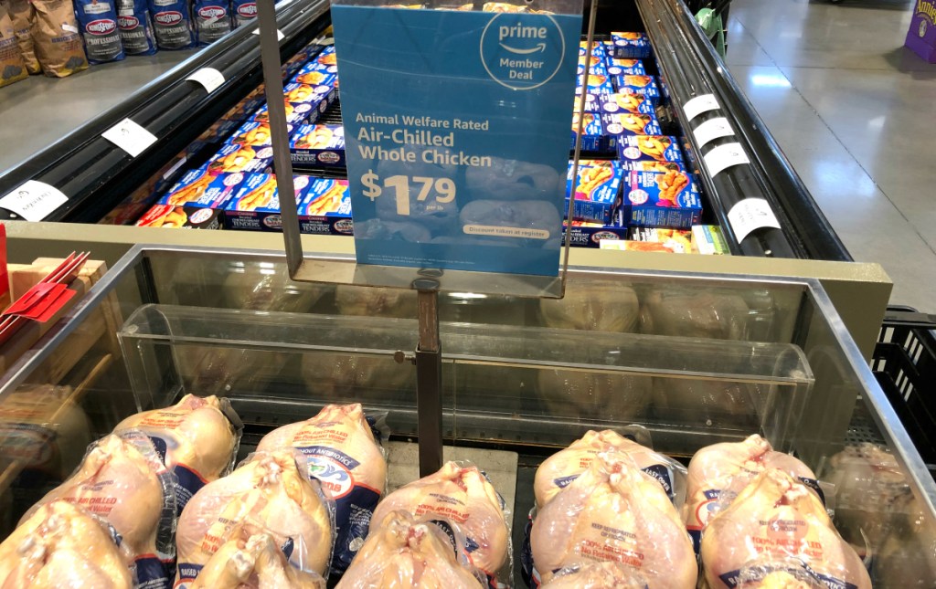 Air chilled whole chicken at Whole Foods