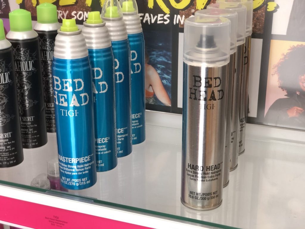 Bed Head Hairspray on store shelf