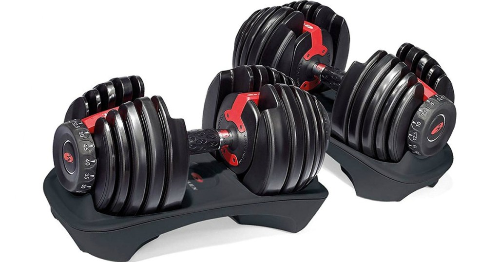 TWO Bowflex Adjustable Dumbbells AND Bench Just $299