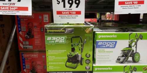 Greenworks Electric Pressure Washer Only $199 at Lowe’s (Regularly $300) – In-Store & Online