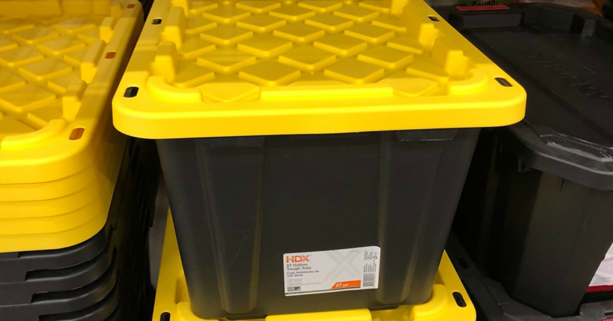 HDX 27-Gallon Tough Storage Tote Only $6.98 at Home Depot • Hip2Save