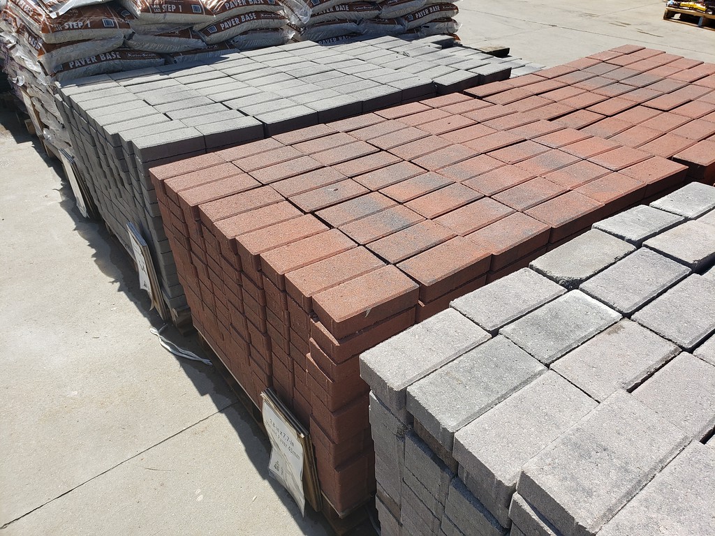 palettes of paver bricks