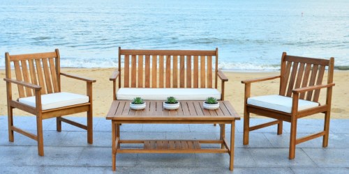 Acacia Wood 4-Piece Patio Set w/ Cushions Just $338.91 Delivered & More