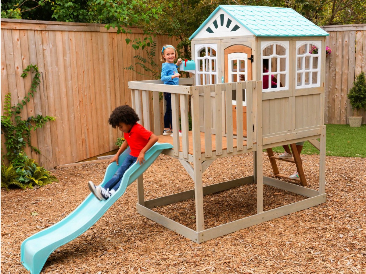 Target playhouse with clearance slide