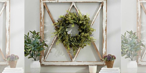 Wreath Topped Windowpane Wall Plaque Just $29 at Kirkland’s (Regularly $80) – Today Only