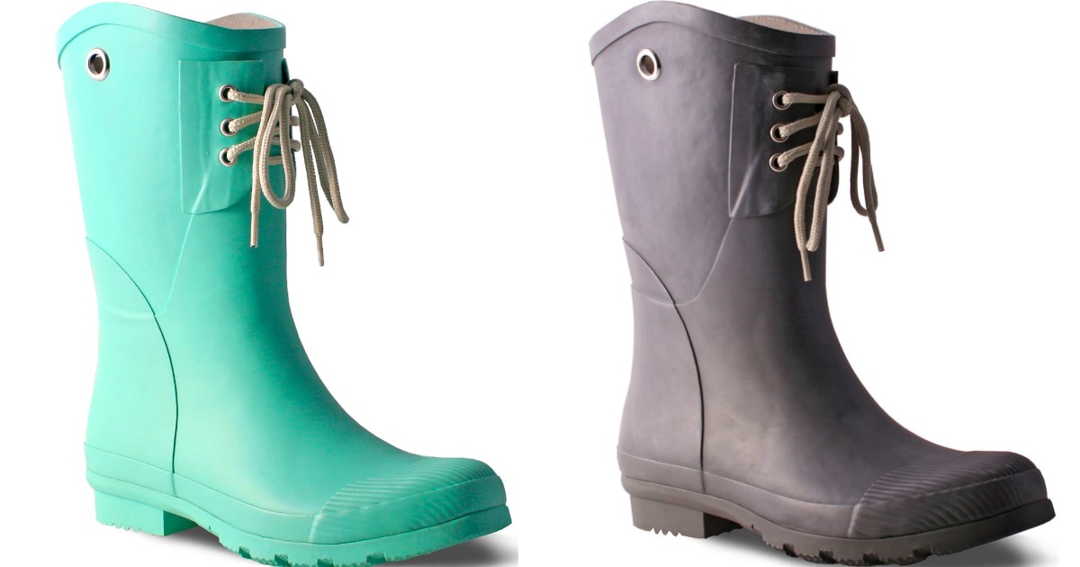 women's rain boots with laces