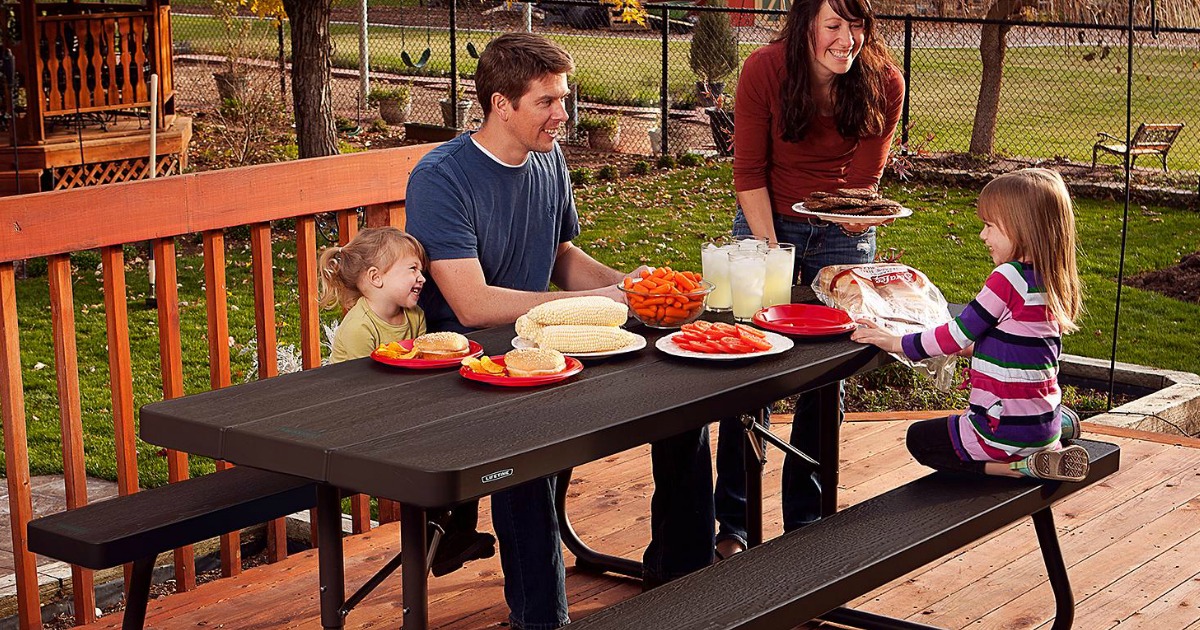 Lifetime 6' Wood Grain Picnic Table Only 149.98 Shipped (Weather