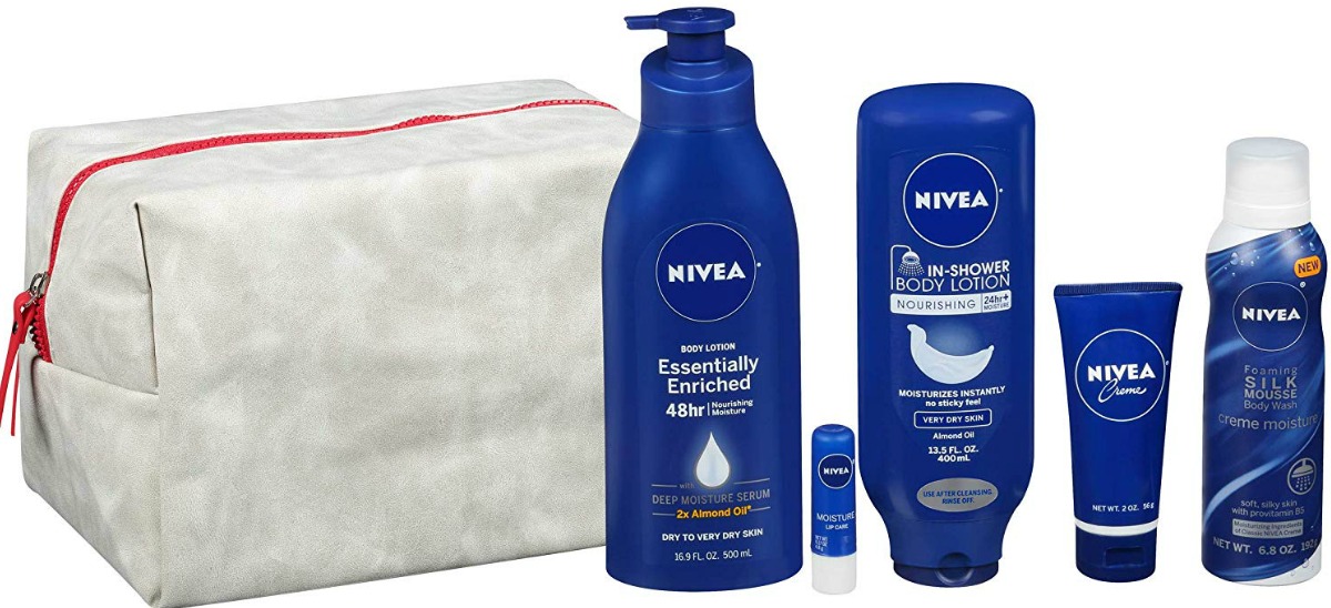 Nivea items near a gift bag