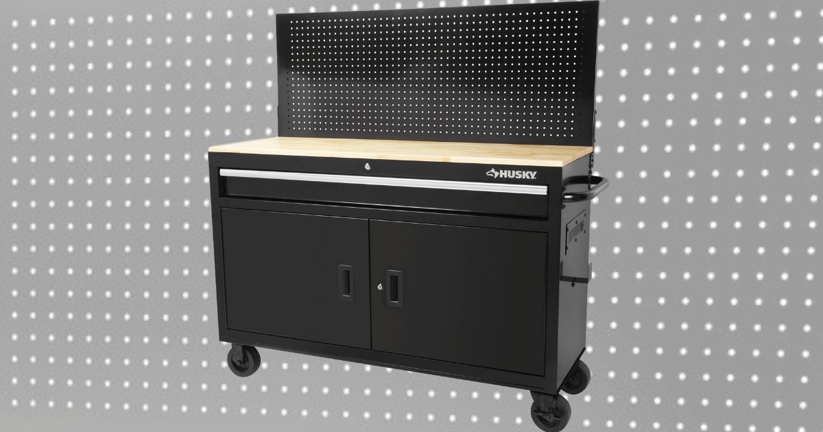 Husky 52" Mobile Workbench w/ Pegboard Only 198 Shipped
