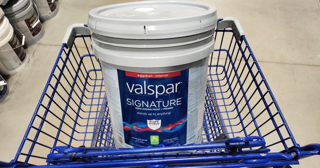 Valspar Signature Paint in a shopping cart
