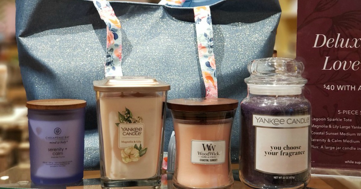 Yankee Candle Deluxe Candle Lover's Tote w/ Candles displayed for Mother's Day