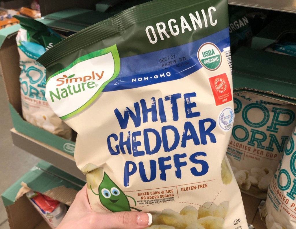 Simply Nature cheese puffs at ALDI 