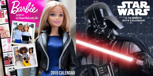 Amazon: 75% Off 2019 Wall Calendars (Star Wars, Barbie, & More)