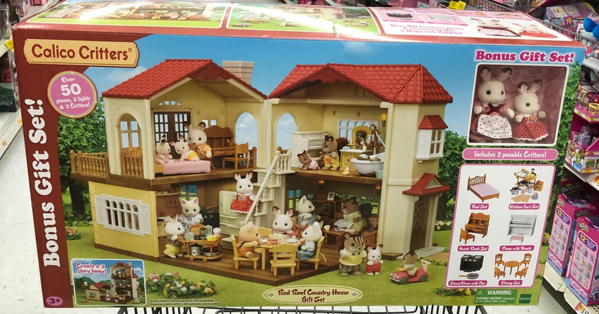 calico critters red roof gift set