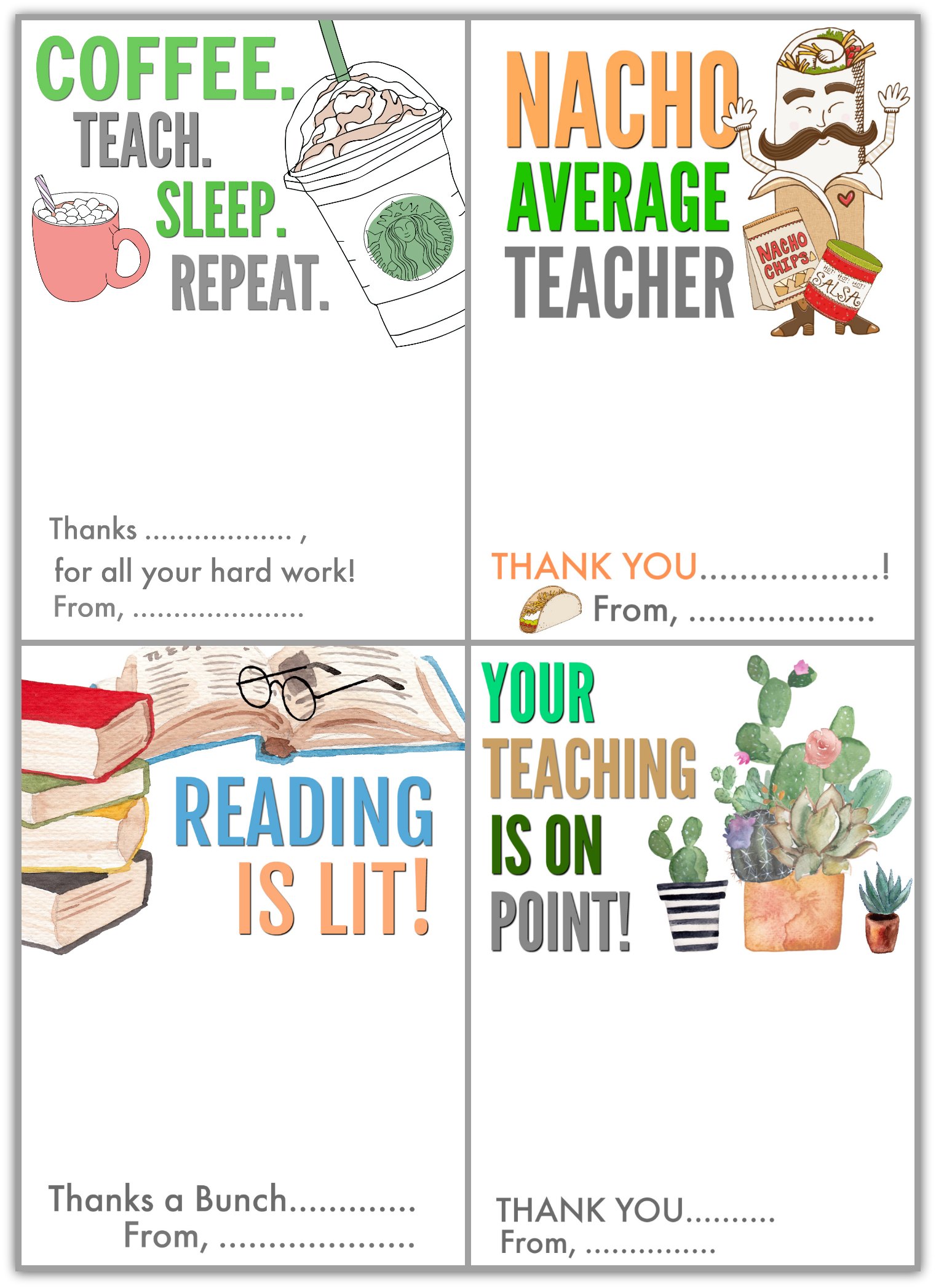 free printable designs for teacher appreciation gift card holders 