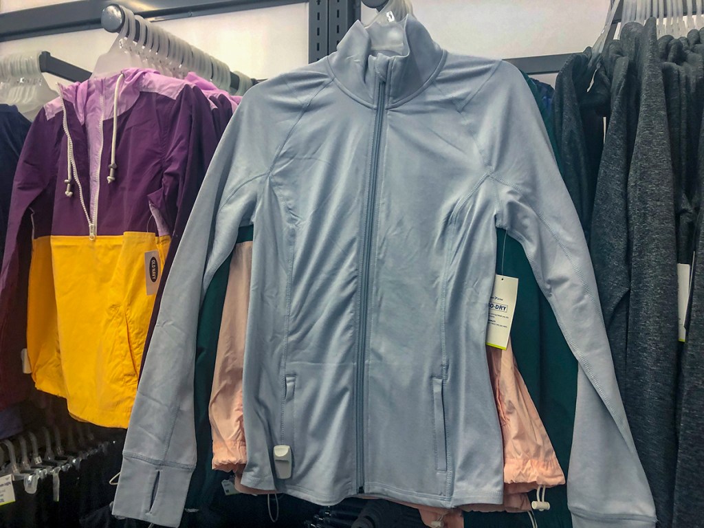 old navy spring capsule wardrobe – grey full zip active jacket