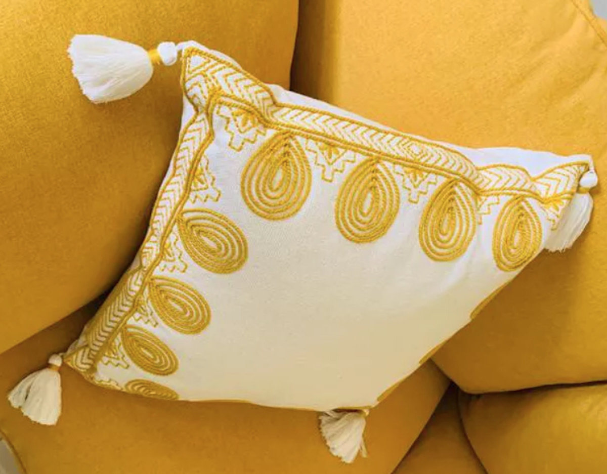 target yellow throw pillow