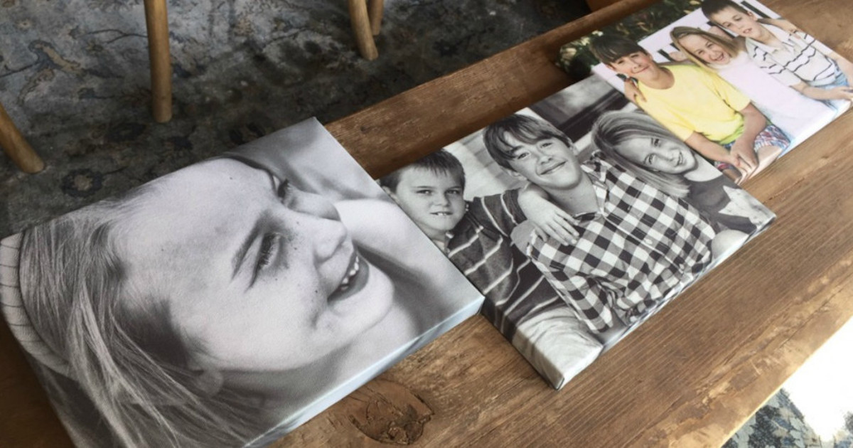 Canvas Photo Prints on Table 