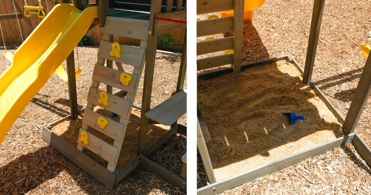 newport wooden swing set