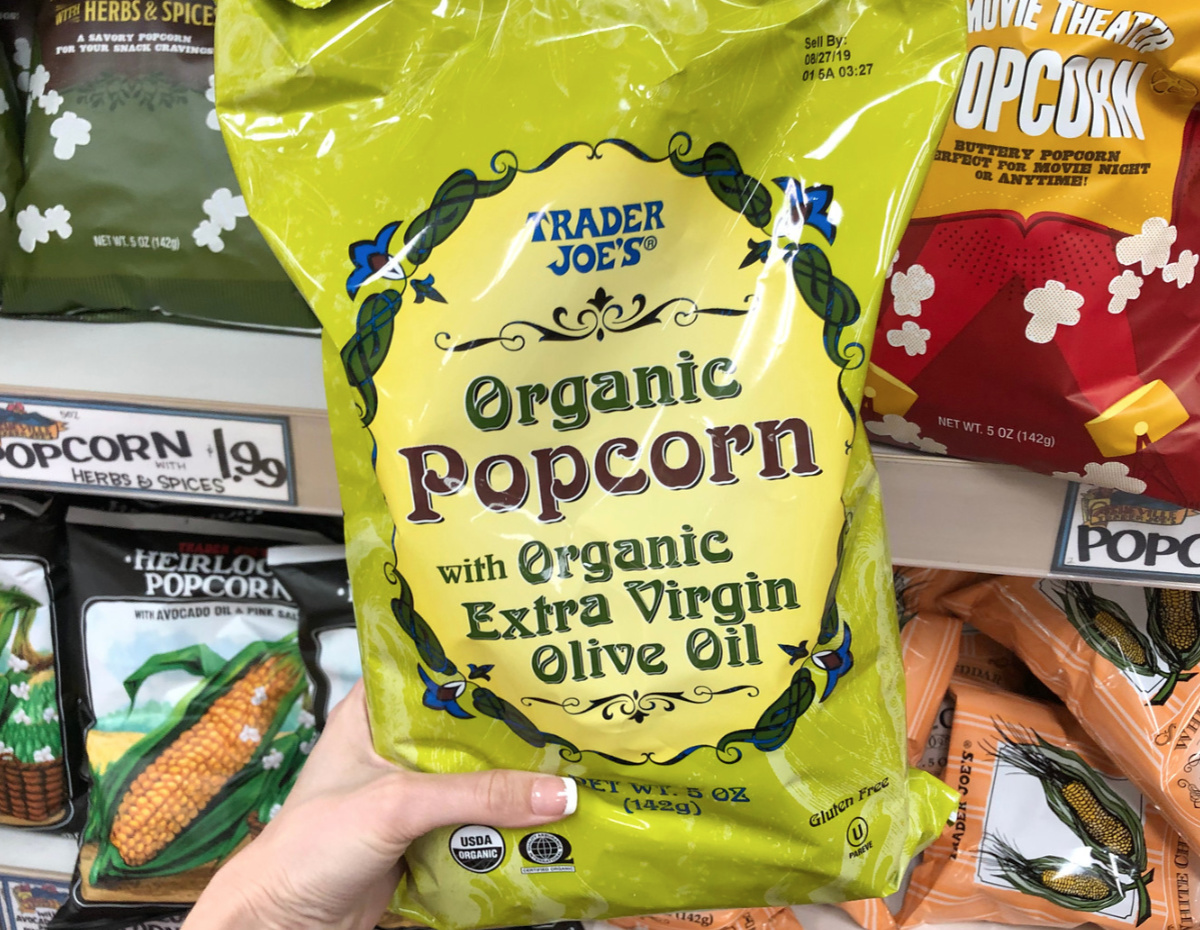 Trader Joe's organic popcorn bag