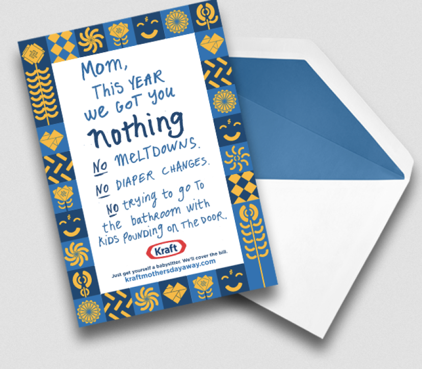 Kraft mother's day program card and envelope