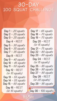 Free 30 Day Squat Challenge How To Do Perfect Squats Hip2Save