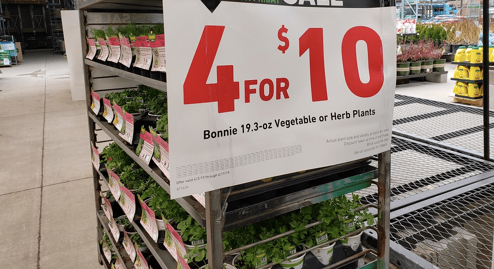 Lowe's Bonnie Plants 4 For $10